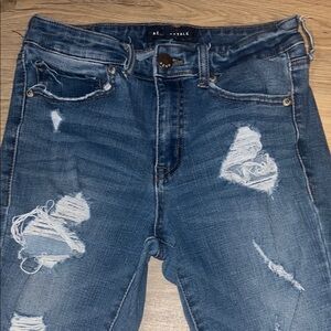 Aeropostale Blue Skinny Jeans with Distressed Details